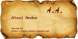 Alexi Andos névjegykártya